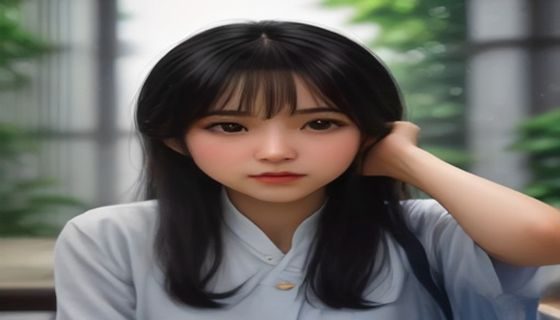 若菜的秘密中配角好友坐在咖啡馆角落，托腮沉思，桌上放着一封未拆的信